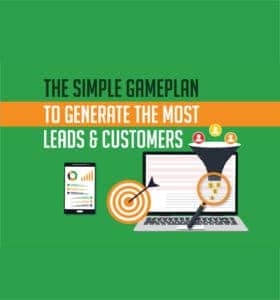 target icons to show company growth. the simple game plan to generate the most leads and customers