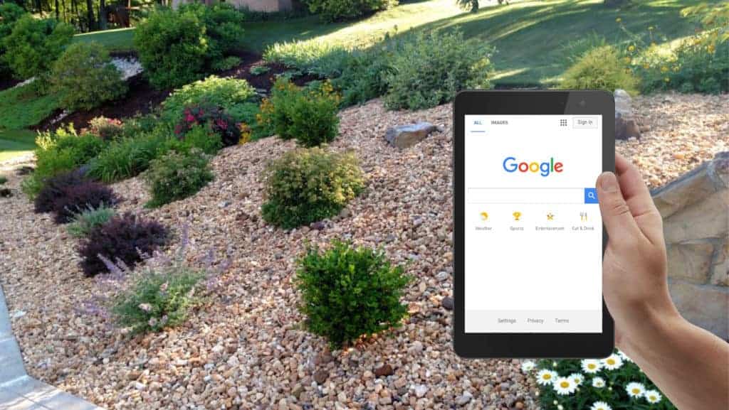 iPad showing how to market a landscaping business using Google.