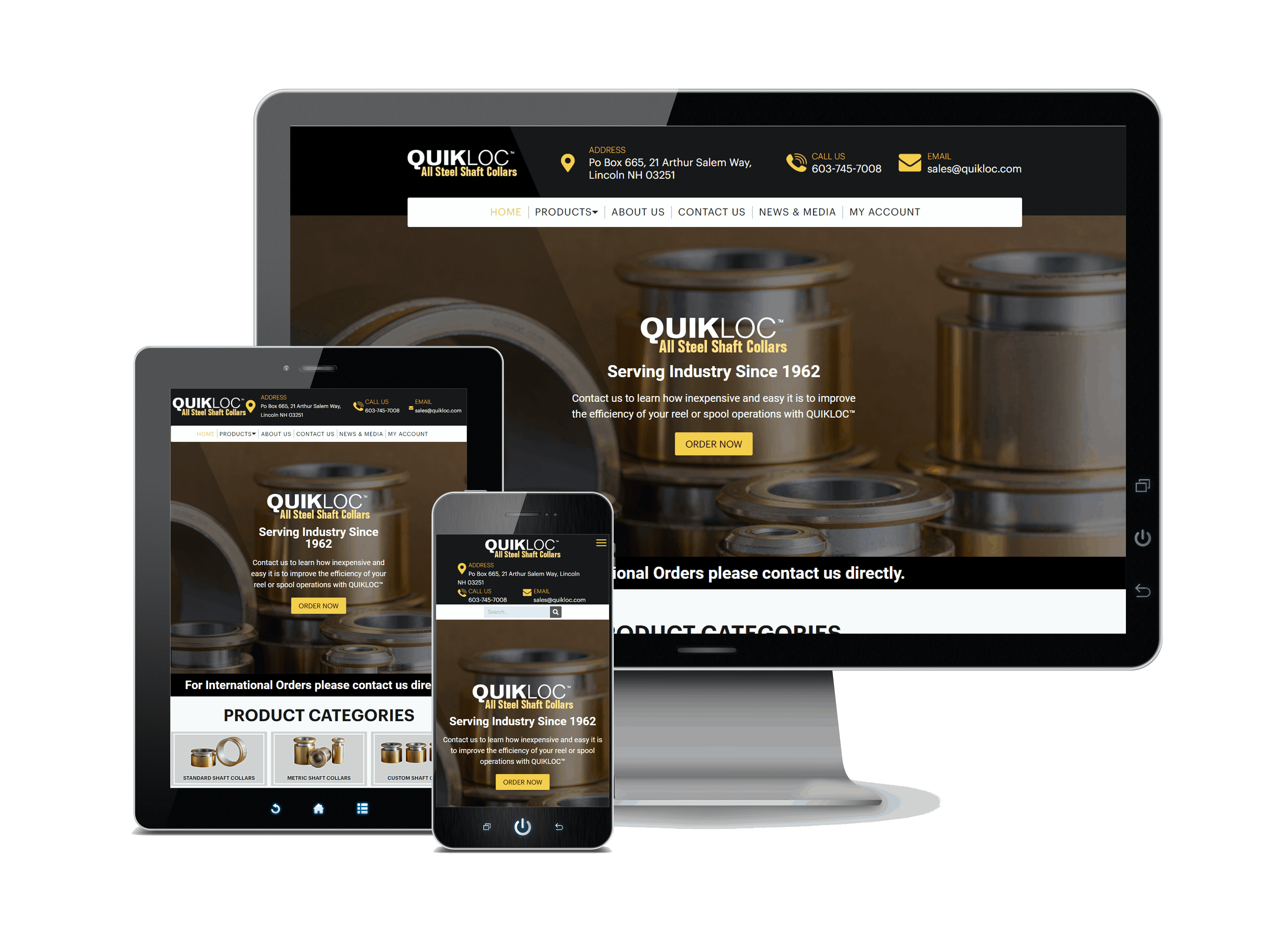 Example of the Quickloc site after their website redesign project with NH Strategic Marketing