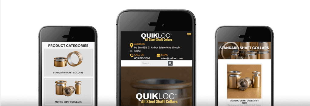 Various screens of the Quickloc site after their website redesign project.