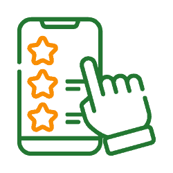 Customers comparing online reviews to evaluate local visibility